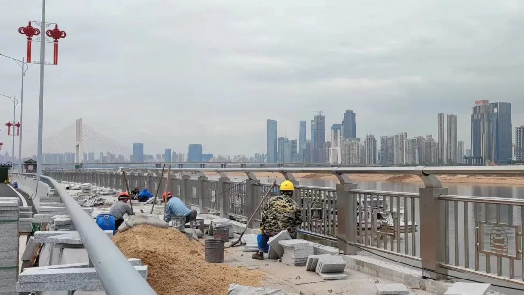 副市长江新洪在沿江中北大道提升刷新项目调研疫情防控和项目建设